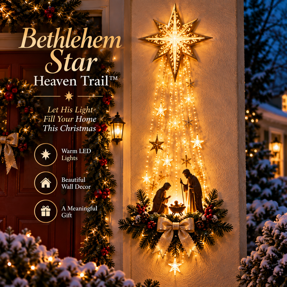 ✨ Last Day – 50% OFF! ✝️ Bethlehem Star of Faith – Lighted Nativity Wall Decor