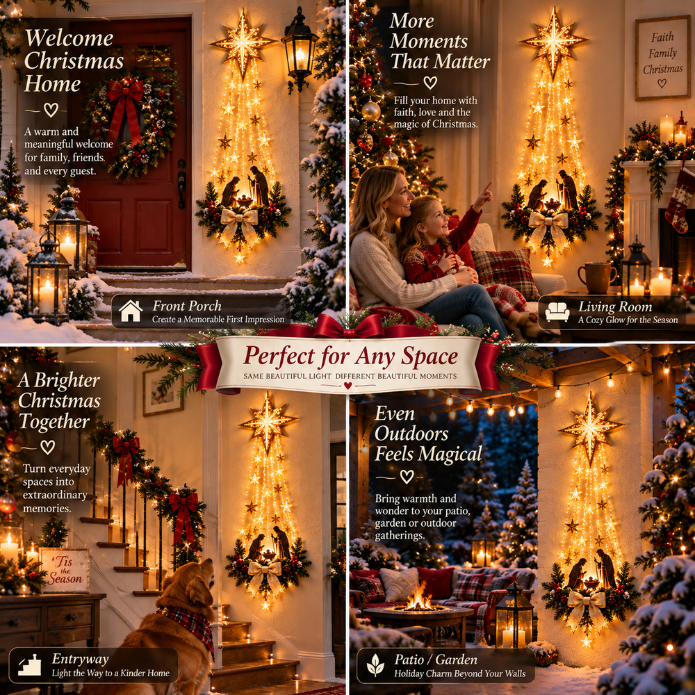 ✨ Last Day – 50% OFF! ✝️ Bethlehem Star of Faith – Lighted Nativity Wall Decor