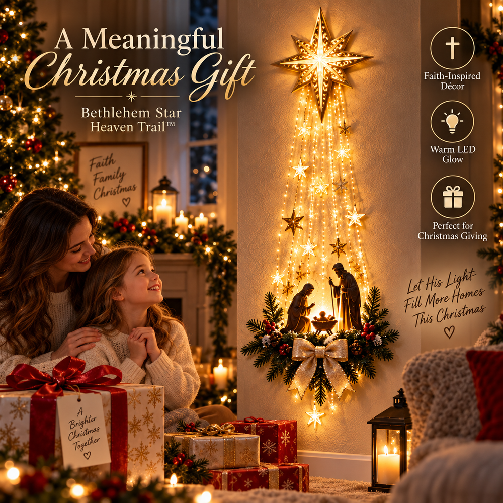 ✨ Last Day – 50% OFF! ✝️ Bethlehem Star of Faith – Lighted Nativity Wall Decor